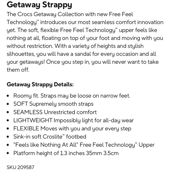 NWT CROCS Women's Strappy Getaway Sandals in - Picture 7 of 7